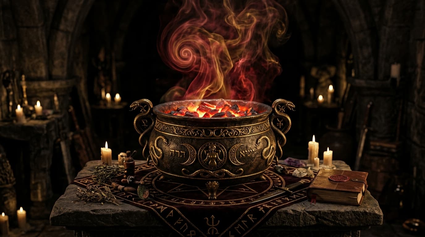 3D Dark Bronze Ritual Cauldron of Lilith